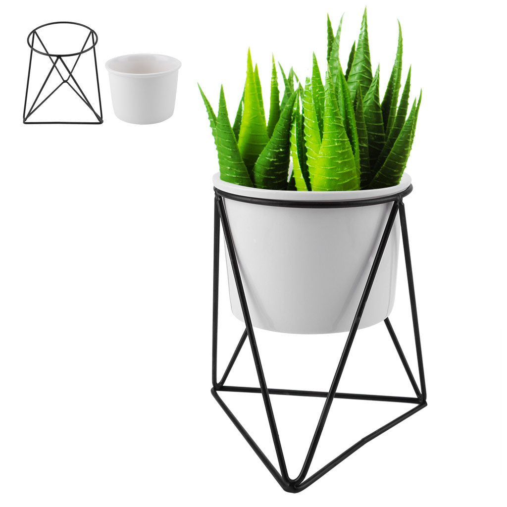 Pot with Geometric Stand