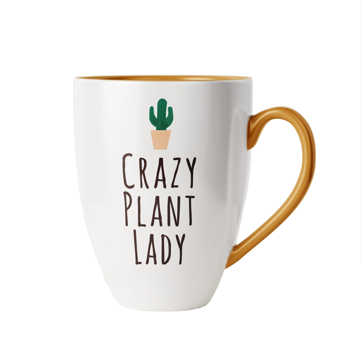 Plant Lady Mug with Gold Handle