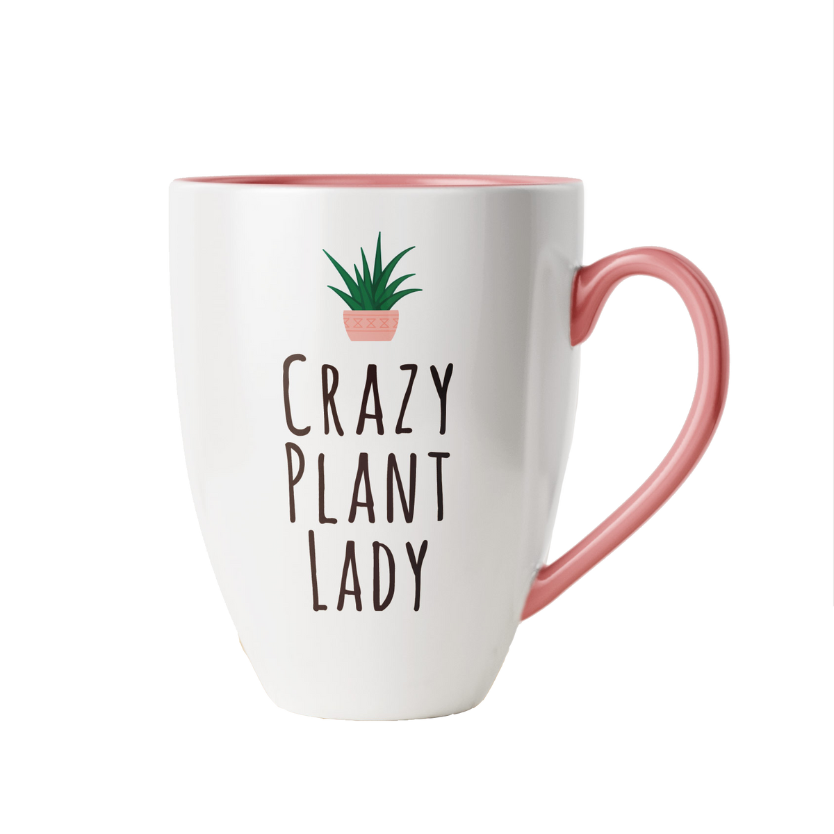 Plant Lady Mug with Pink Handle